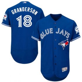 Wholesale Cheap Blue Jays #18 Curtis Granderson Blue Flexbase Authentic Collection Stitched MLB Jersey