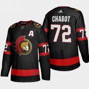 Cheap Ottawa Senators #72 Thomas Chabot Men's Adidas 2020-21 Authentic Player Home Stitched NHL Jersey Black