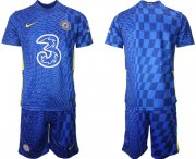 Wholesale Cheap Men 2021-2022 Club Chelsea FC home blue blank Nike Soccer Jerseys