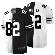 Cheap Las Vegas Raiders #82 Jason Witten Men's Black V White Peace Split Nike Vapor Untouchable Limited NFL Jersey