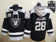 Wholesale Cheap Men's Las Vegas Raiders #28 Josh Jacobs NEW Black 2020 Inaugural Season Pocket Stitched NFL Pullover Hoodie
