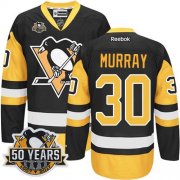 Wholesale Cheap Penguins #30 Matt Murray Black Alternate 50th Anniversary Stitched NHL Jersey