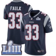 Wholesale Cheap Nike Patriots #33 Kevin Faulk Navy Blue Team Color Super Bowl LIII Bound Men's Stitched NFL Vapor Untouchable Limited Jersey