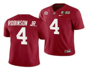Wholesale Cheap Men\'s Alabama Crimson Tide #4 Brian Robinson Jr 2022 Patch Red College Football Stitched Jersey
