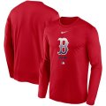 Wholesale Cheap Men's Boston Red Sox Nike Red Authentic Collection Legend Performance Long Sleeve T-Shirt