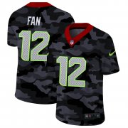 Cheap Seattle Seahawks #12 Fan Men's Nike 2020 Black CAMO Vapor Untouchable Limited Stitched NFL Jersey