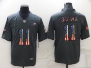 Wholesale Cheap Men's Philadelphia Eagles #11 A. J. Brown Grey Salute To Service USA Flag Stitched Jersey