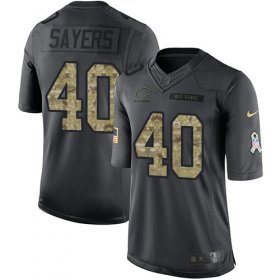 Wholesale Cheap Nike Bears #40 Gale Sayers Black Men\'s Stitched NFL Limited 2016 Salute to Service Jersey