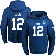 Wholesale Cheap Nike Colts #12 Andrew Luck Royal Blue Name & Number Pullover NFL Hoodie