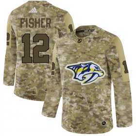 Wholesale Cheap Adidas Predators #12 Mike Fisher Camo Authentic Stitched NHL Jersey