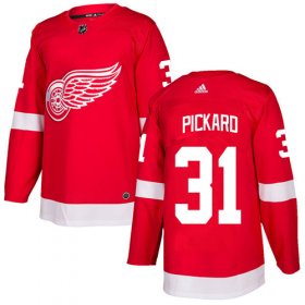 Wholesale Cheap Adidas Red Wings #31 Calvin Pickard Red Home Authentic Stitched NHL Jersey