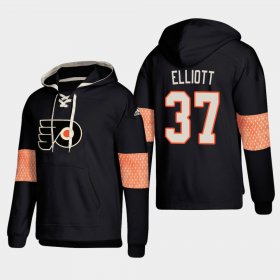 Wholesale Cheap Philadelphia Flyers #37 Brian Elliott Black adidas Lace-Up Pullover Hoodie