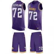 Wholesale Cheap Nike Vikings #72 Ezra Cleveland Purple Team Color Men's Stitched NFL Limited Tank Top Suit Jersey