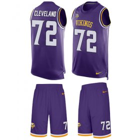 Wholesale Cheap Nike Vikings #72 Ezra Cleveland Purple Team Color Men\'s Stitched NFL Limited Tank Top Suit Jersey