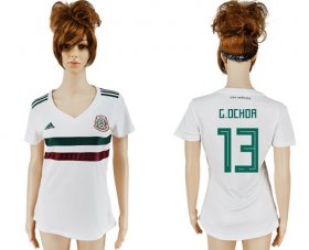 Wholesale Cheap Women\'s Mexico #13 G.Ochoa Away Soccer Country Jersey