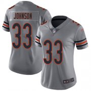 Wholesale Cheap Nike Bears #33 Jaylon Johnson Silver Women's Stitched NFL Limited Inverted Legend Jersey