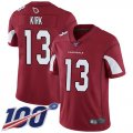 Wholesale Cheap Nike Cardinals #13 Christian Kirk Red Team Color Men's Stitched NFL 100th Season Vapor Limited Jersey