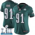 Wholesale Cheap Nike Eagles #91 Fletcher Cox Midnight Green Team Color Super Bowl LII Women's Stitched NFL Vapor Untouchable Limited Jersey
