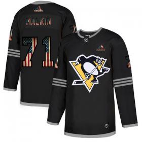 Wholesale Cheap Pittsburgh Penguins #71 Evgeni Malkin Adidas Men\'s Black USA Flag Limited NHL Jersey