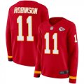 Wholesale Cheap Nike Chiefs #11 Demarcus Robinson Red Team Color Women's Stitched NFL Limited Therma Long Sleeve Jersey