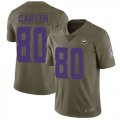 Wholesale Cheap Nike Vikings #80 Cris Carter Olive Men's Stitched NFL Limited 2017 Salute to Service Jersey