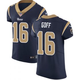 Wholesale Cheap Nike Rams #16 Jared Goff Navy Blue Team Color Men\'s Stitched NFL Vapor Untouchable Elite Jersey