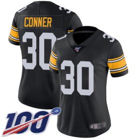 Wholesale Cheap Nike Steelers #30 James Conner Black Alternate Women\'s Stitched NFL 100th Season Vapor Limited Jersey