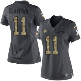 Wholesale Cheap Nike Steelers #11 Chase Claypool Black Women\'s Stitched NFL Limited 2016 Salute to Service Jersey