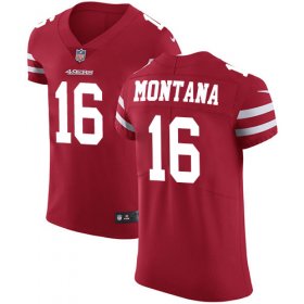 Wholesale Cheap Nike 49ers #16 Joe Montana Red Team Color Men\'s Stitched NFL Vapor Untouchable Elite Jersey