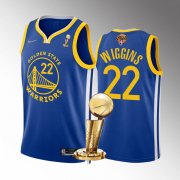 Wholesale Cheap Men's Golden State Warriors #22 Andrew Wiggins Royal 2022 NBA Finals Champions Stitched Jersey