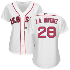 Wholesale Cheap Red Sox #28 J. D. Martinez White Home Women\'s Stitched MLB Jersey