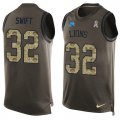 Wholesale Cheap Nike Lions #32 D'Andre Swift Green Men's Stitched NFL Limited Salute To Service Tank Top Jersey