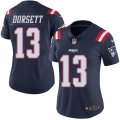 Wholesale Cheap Nike Patriots #13 Phillip Dorsett Navy Blue Women's Stitched NFL Limited Rush Jersey