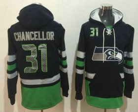 Wholesale Cheap Men\'s Seattle Seahawks #31 Kam Chancellor NEW Navy Blue Pocket Stitched NFL Pullover Hoodie