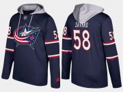 Wholesale Cheap Blue Jackets #58 David Savard Navy Name And Number Hoodie
