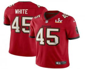 Wholesale Cheap Men\'s Tampa Bay Buccaneers #45 Devin White Red 2021 Super Bowl LV Vapor Untouchable Stitched Nike Limited NFL Jersey
