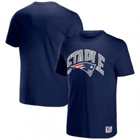 Wholesale Cheap Men\'s New England Patriots x Staple Navy Logo Lockup T-Shirt