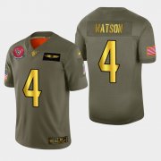 Wholesale Cheap Nike Texans #4 Deshaun Watson Men's Olive Gold 2019 Salute to Service NFL 100 Limited Jersey