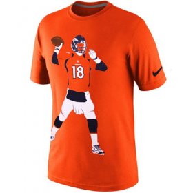 Wholesale Cheap Denver Broncos #18 Peyton Manning Nike Silhouette T-Shirt Orange