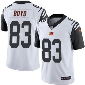 Wholesale Cheap Nike Bengals #83 Tyler Boyd White Men\'s Stitched NFL Limited Rush Jersey