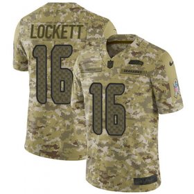 Wholesale Cheap Nike Seahawks #16 Tyler Lockett Camo Men\'s Stitched NFL Limited 2018 Salute To Service Jersey