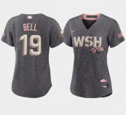 Wholesale Cheap Women's Washington Nationals #19 Josh Bell 2022 Gray City Connect Cherry Blossom Stitched Jersey(Run Small)