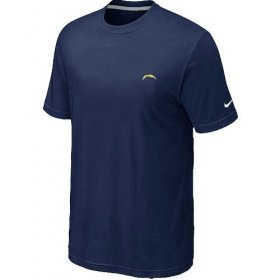 Wholesale Cheap Nike Los Angeles Chargers Chest Embroidered Logo T-Shirt Dark Blue