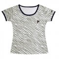 Wholesale Cheap Women's Nike Atlanta Falcons Chest Embroidered Logo Zebra Stripes T-Shirt