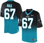 Wholesale Cheap Nike Panthers #67 Ryan Kalil Black/Blue Men's Stitched NFL Elite Fadeaway Fashion Jersey