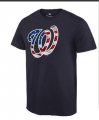 Wholesale Cheap Men's Washington Nationals USA Flag Fashion T-Shirt Navy Blue