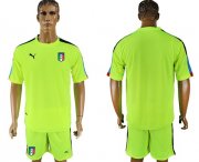 Wholesale Cheap Italy Blank Shiny Green Goalkeeper Soccer Country Jersey