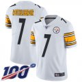 Wholesale Cheap Nike Steelers #7 Ben Roethlisberger White Men's Stitched NFL 100th Season Vapor Limited Jersey