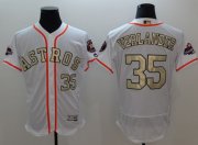 Wholesale Cheap Astros #35 Justin Verlander White FlexBase Authentic 2017 World Series Champions Gold Program Stitched MLB Jersey