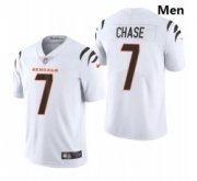 Wholesale Cheap Men Cincinnati Bengals #7 Ja'Marr Chase White 2021 Draft Jersey